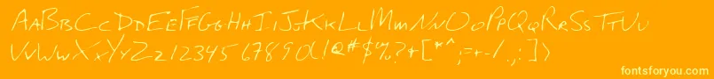 Lehn274-Schriftart – Gelbe Schriften auf orangefarbenem Hintergrund