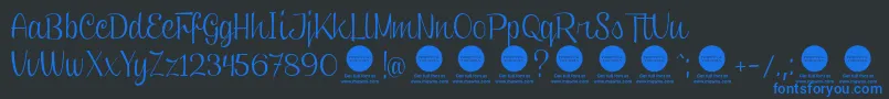 PersonaluseClipperScript Font – Blue Fonts on Black Background