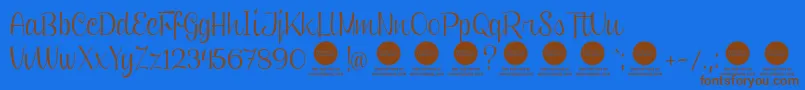 PersonaluseClipperScript Font – Brown Fonts on Blue Background