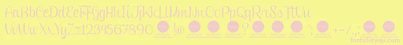 PersonaluseClipperScript Font – Pink Fonts on Yellow Background
