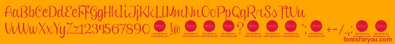 PersonaluseClipperScript Font – Red Fonts on Orange Background