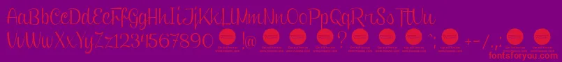 PersonaluseClipperScript Font – Red Fonts on Purple Background