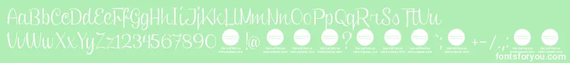 PersonaluseClipperScript Font – White Fonts on Green Background