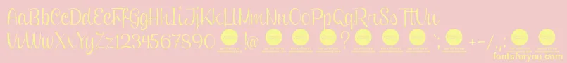 PersonaluseClipperScript-Schriftart – Gelbe Schriften auf rosa Hintergrund