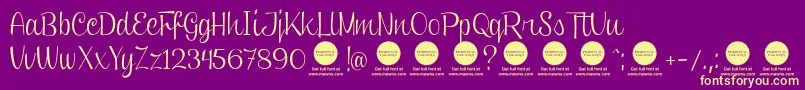 PersonaluseClipperScript Font – Yellow Fonts on Purple Background
