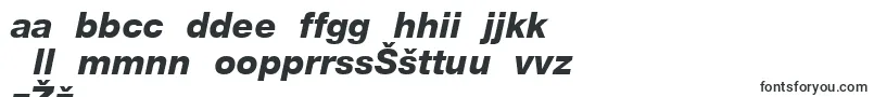 HelveticaLt86HeavyItalic-Schriftart – lettische Schriften