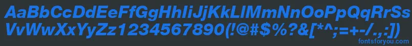 HelveticaLt86HeavyItalic Font – Blue Fonts on Black Background
