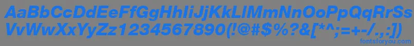 Шрифт HelveticaLt86HeavyItalic – синие шрифты на сером фоне