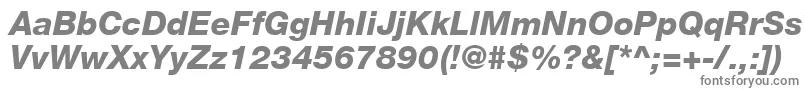 Czcionka HelveticaLt86HeavyItalic – szare czcionki