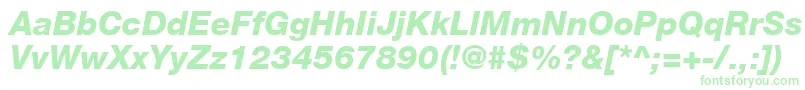 フォントHelveticaLt86HeavyItalic – 白い背景に緑のフォント