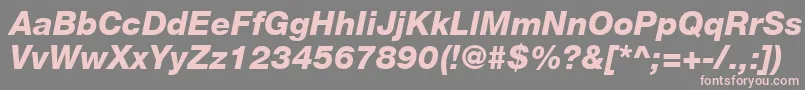 Czcionka HelveticaLt86HeavyItalic – różowe czcionki na szarym tle