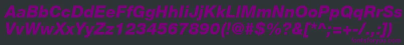 HelveticaLt86HeavyItalic-Schriftart – Violette Schriften auf schwarzem Hintergrund