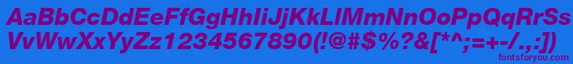 Czcionka HelveticaLt86HeavyItalic – fioletowe czcionki na niebieskim tle