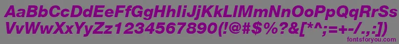 Шрифт HelveticaLt86HeavyItalic – фиолетовые шрифты на сером фоне