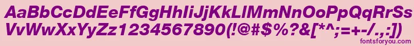 HelveticaLt86HeavyItalic-fontti – violetit fontit vaaleanpunaisella taustalla
