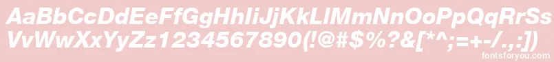 Czcionka HelveticaLt86HeavyItalic – białe czcionki na różowym tle