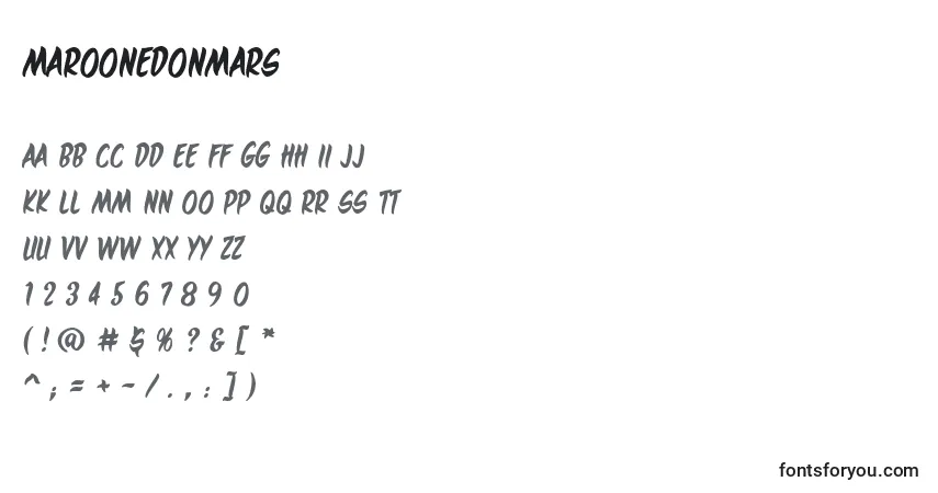 Maroonedonmars Font – alphabet, numbers, special characters