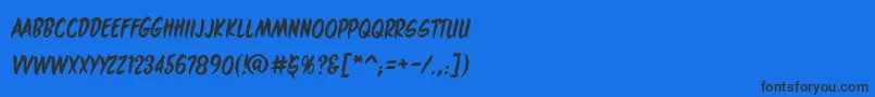 フォントMaroonedonmars – 黒い文字の青い背景