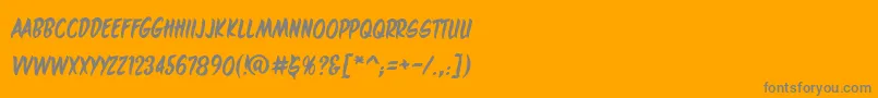 フォントMaroonedonmars – オレンジの背景に灰色の文字