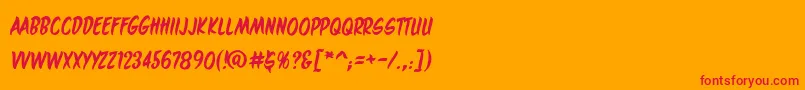 フォントMaroonedonmars – オレンジの背景に赤い文字