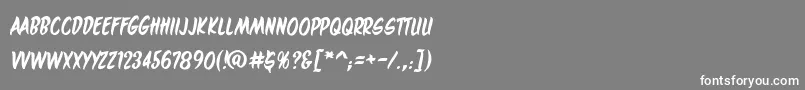 フォントMaroonedonmars – 灰色の背景に白い文字