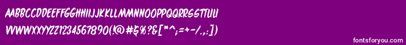 フォントMaroonedonmars – 紫の背景に白い文字