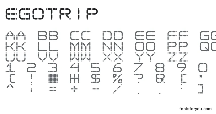Egotrip-fontti – aakkoset, numerot, erikoismerkit