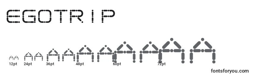 Размеры шрифта Egotrip