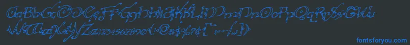 Hollyjinglerotal Font – Blue Fonts on Black Background