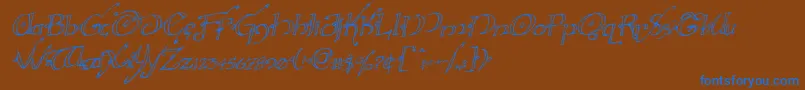 Hollyjinglerotal Font – Blue Fonts on Brown Background