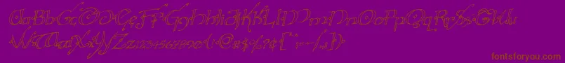 Hollyjinglerotal-Schriftart – Braune Schriften auf violettem Hintergrund