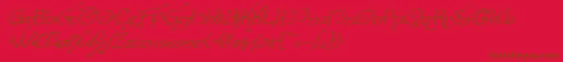 フォントHollyjinglerotal – 赤い背景に茶色の文字