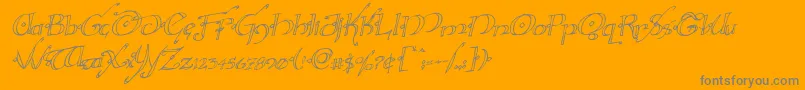 Hollyjinglerotal Font – Gray Fonts on Orange Background