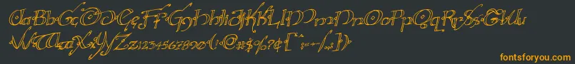 フォントHollyjinglerotal – 黒い背景にオレンジの文字