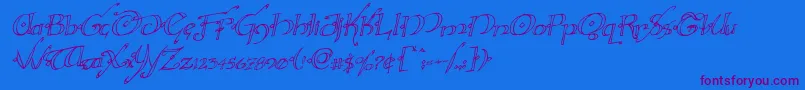 Hollyjinglerotal Font – Purple Fonts on Blue Background