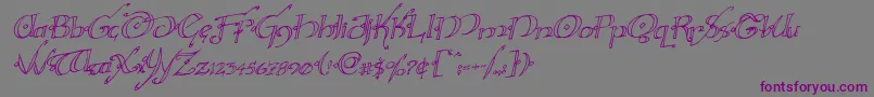 Hollyjinglerotal-Schriftart – Violette Schriften auf grauem Hintergrund