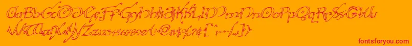 Hollyjinglerotal Font – Red Fonts on Orange Background