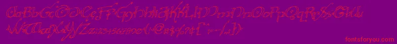 Hollyjinglerotal-Schriftart – Rote Schriften auf violettem Hintergrund