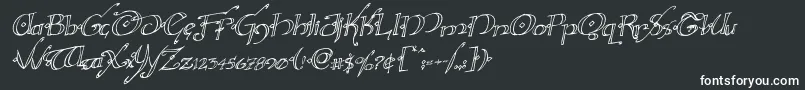 Hollyjinglerotal-fontti – valkoiset fontit mustalla taustalla