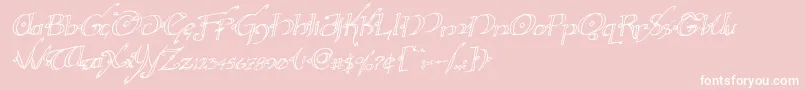 Hollyjinglerotal-Schriftart – Weiße Schriften auf rosa Hintergrund