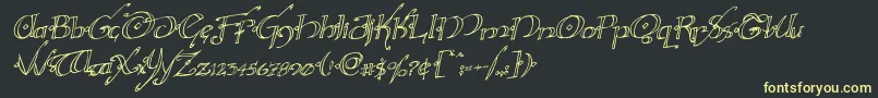 フォントHollyjinglerotal – 黒い背景に黄色の文字