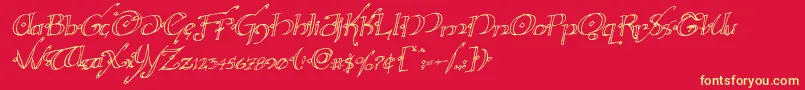 Hollyjinglerotal Font – Yellow Fonts on Red Background