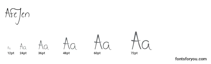 Размеры шрифта AfeJen