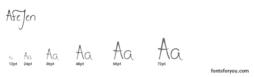 Größen der Schriftart AfeJen