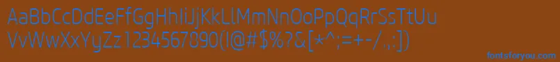 Шрифт CoreSansM27CnExtralight – синие шрифты на коричневом фоне