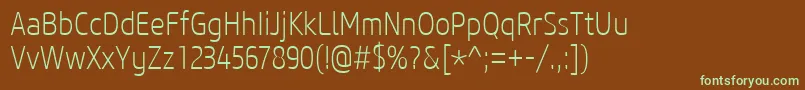 Шрифт CoreSansM27CnExtralight – зелёные шрифты на коричневом фоне