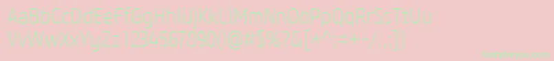 CoreSansM27CnExtralight Font – Green Fonts on Pink Background