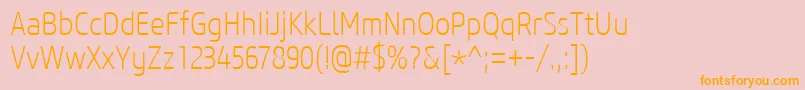 CoreSansM27CnExtralight Font – Orange Fonts on Pink Background