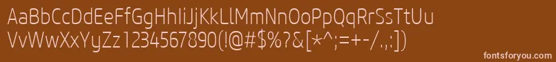 Шрифт CoreSansM27CnExtralight – розовые шрифты на коричневом фоне