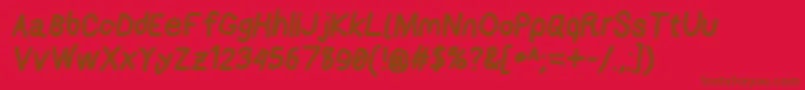 Applestormxbdita-Schriftart – Braune Schriften auf rotem Hintergrund